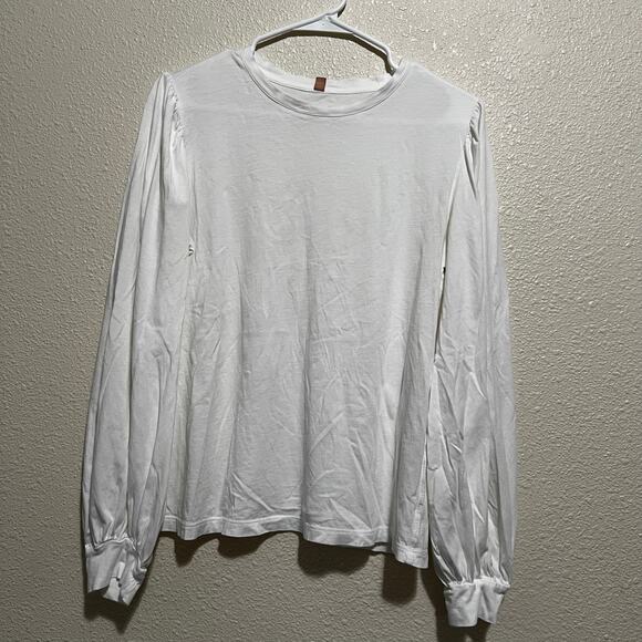 Lunya Organic Pima Long Blouson Sleeve Tee in white WOMENS SMALL - Picture 2 of 10